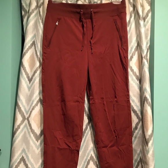 Woven Trek Jogger Pants - Woven Trek Jogger New Womans Pants Draw String Waist Front Back Pockets Rust Lg